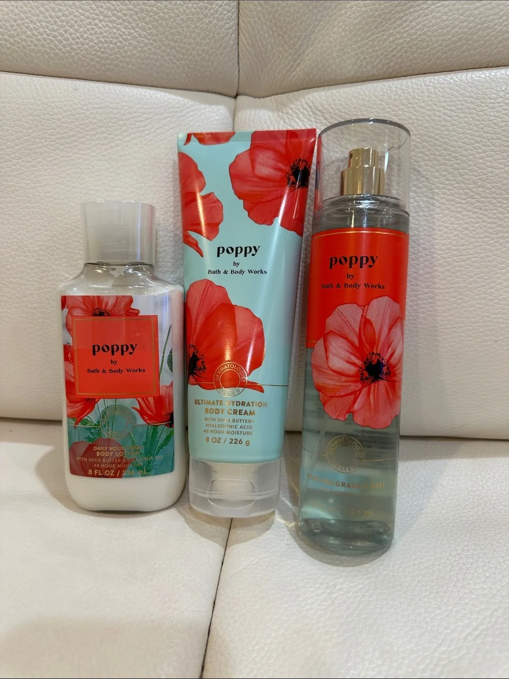 Bath & Body Works Poppy Body Care 3 Pieces Set Full Size